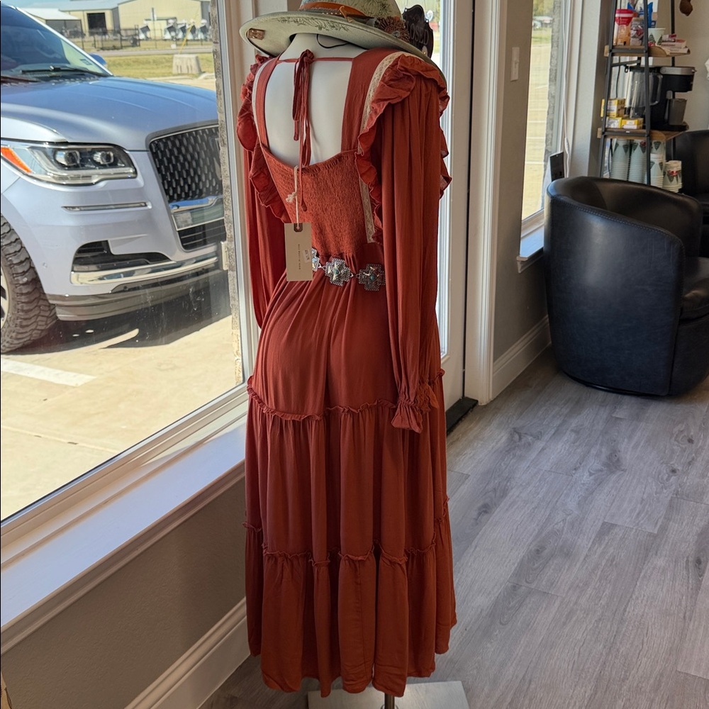 Lace Inset Ruffle Dress - Picture 6 of 6
